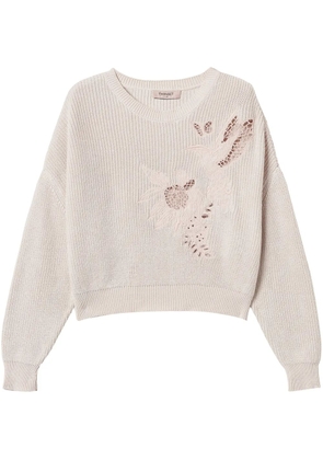 TWINSET embroidered jumper - Neutrals