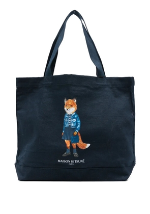 Maison Kitsuné Dressed Fox tote bag - Blue