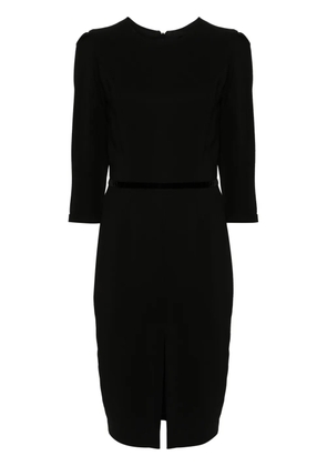 STYLAND velvet-detail midi dress - Black