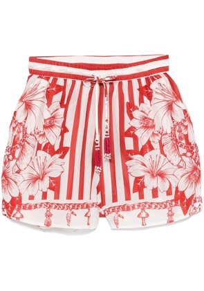 FARM Rio mix-print shorts - Red