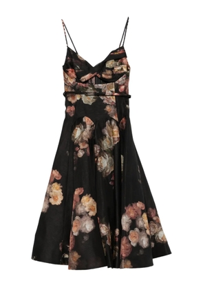 ZIMMERMANN Hypnotic Twist floral-print midi dress - Black