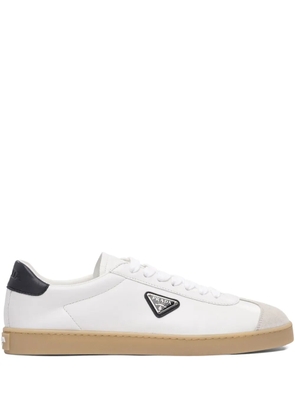 Prada Track leather logo-plaque sneakers - White