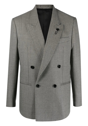 Lardini micro-dot double-breasted wool blazer - Black