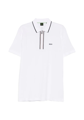 BOSS zip-collar polo shirt - White