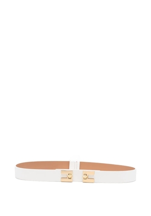 Elisabetta Franchi logo-buckle belt - White