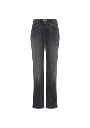 Marine Serre moon-print logo jeans - Grey