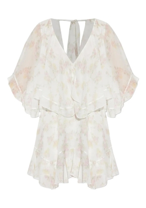 LoveShackFancy Avaline ruffled floral-print dress - White