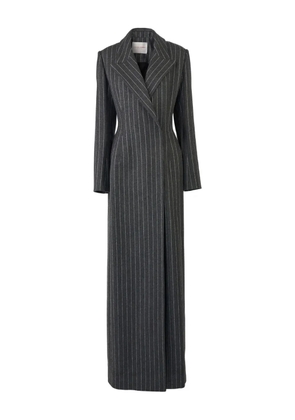 Carolina Herrera peak-lapel pinstripe coat - Grey