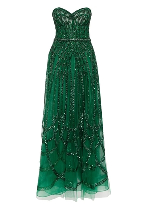 Zuhair Murad bead-embroidered corset gown - Green