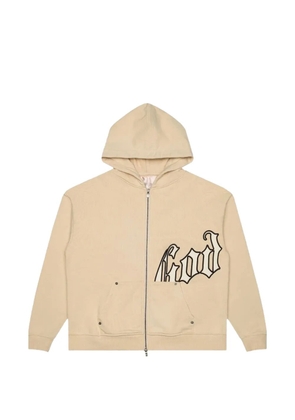 GODSPEED logo-detail zip-up hoodie - Neutrals