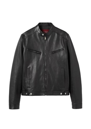 Gucci zip-up goat leather jacket - Black