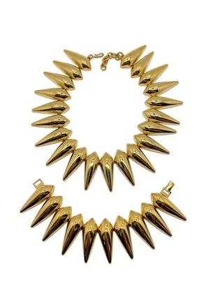 Jennifer Gibson Jewellery Vintage Monet Sunburst Collar &amp; Cuff 1980s - Gold