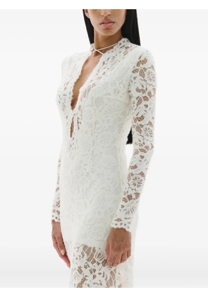 MANURÍ Sage lace long-sleeve maxi dress - White
