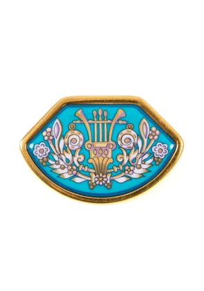 Hermès Pre-Owned 1990s enamel brooch - Gold