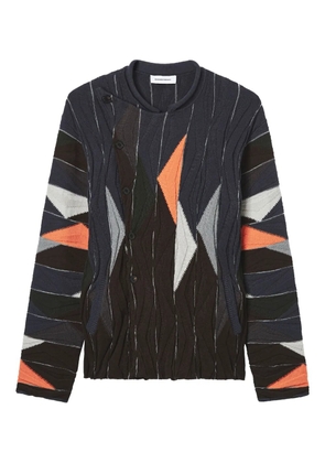 Kiko Kostadinov geometric-pattern button cardigan - Blue