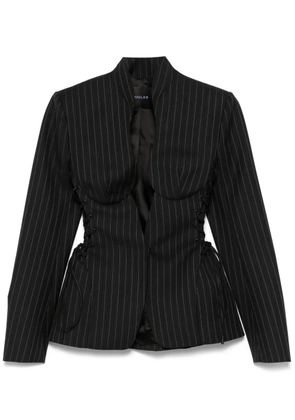 Mugler pinstripe sculptural jacket - Black