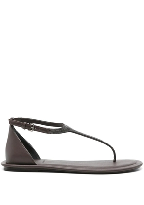 Brunello Cucinelli bead-detail sandals - Brown