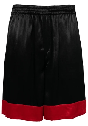 Off-White logo-print wide-leg track shorts - Black
