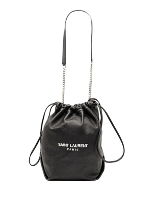 Saint Laurent Pre-Owned 2018 Small Lambskin Teddy bucket bag - Black