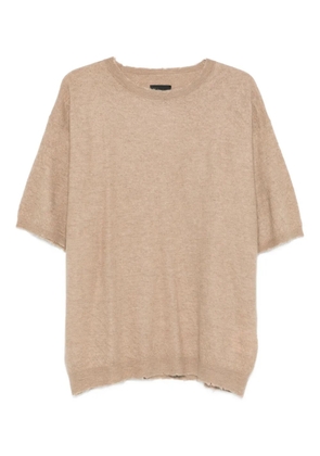 Frei-Mut frayed T-shirt - Neutrals