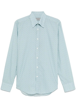 Canali leaf-print shirt - Blue