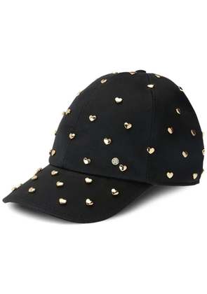 Maison Michel Tiger stud-embellished cotton cap - Black