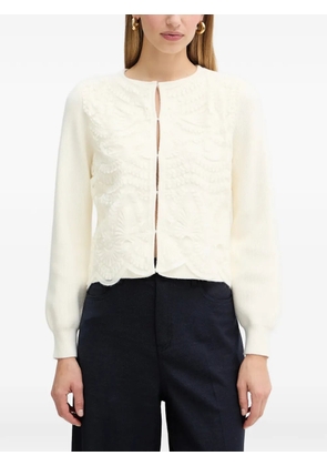 TWINSET floral-appliqué cardigan - Neutrals