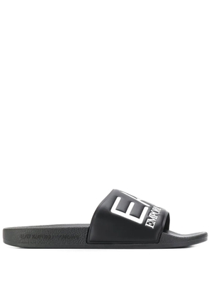 Ea7 Emporio Armani logo-embossed slides - Black