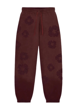 Denim Tears flower-embellishment track pants - Brown