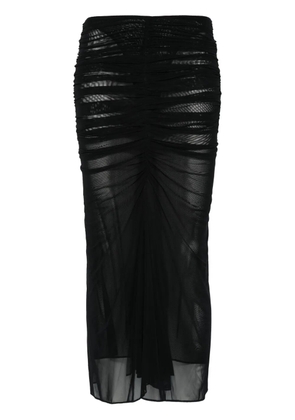 Mugler ruched midi skirt - Black