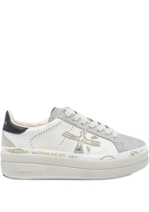 Premiata glitter platform sneakers - White