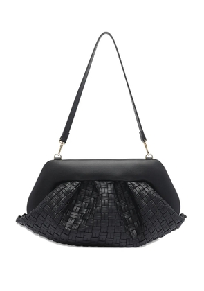 Themoirè magnetic-closure clutch bag - Black