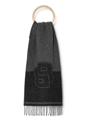BOSS logo-jacquard scarf - Grey