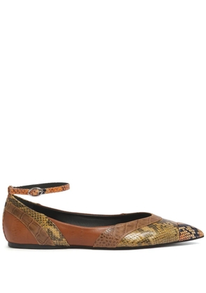 Marni ankle-strap pointed-toe flats - Brown