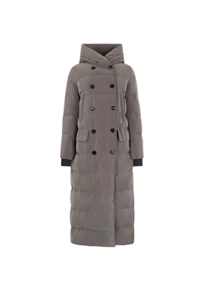 Moorer padded hooded double-breasted coat - Grey