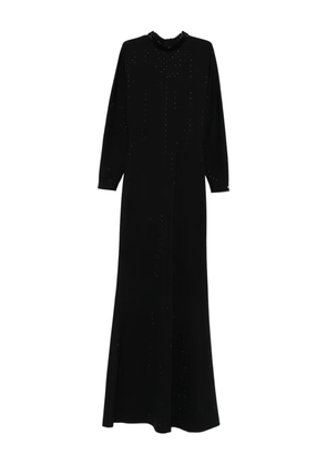NISSA rhinestone-embellished long-sleeve dress - Black