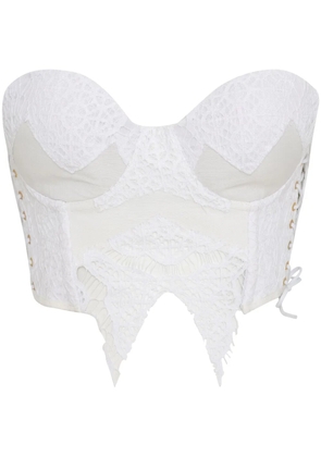 Amir Slama x Jade Picon lace-detail top - White