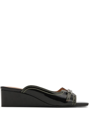 GANNI leather mules - Black