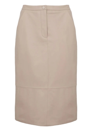 Yves Salomon leather pencil skirt - Neutrals