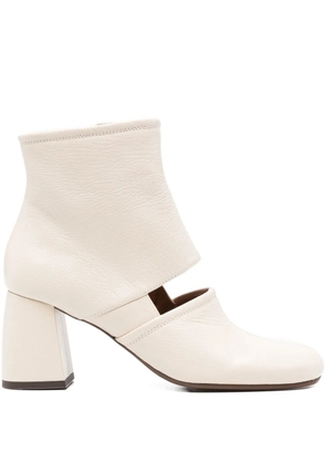 Chie Mihara 70mm cut-out block-heel ankle boots - Neutrals