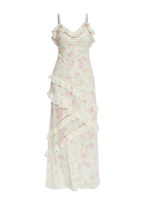 LoveShackFancy Nocelle floral-lace ruffled dress - White