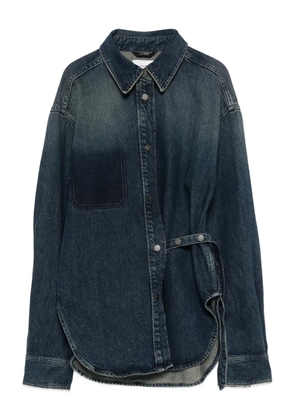 Haikure Bella belt pocket shirt - Blue