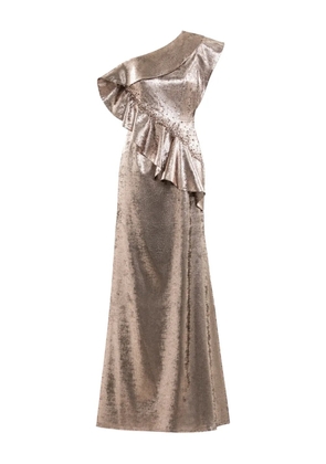 Saiid Kobeisy embellished one-shoulder maxi dress - Brown