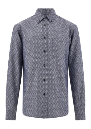 Ferragamo monogram button-down shirt - Blue