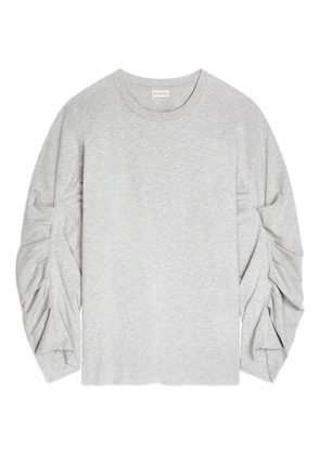 DRIES VAN NOTEN pleated long-sleeves T-shirt - Grey