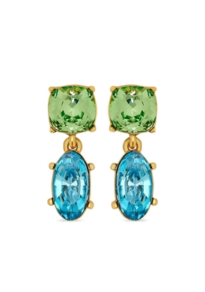 Oscar de la Renta double-crystal drop earrings - Gold