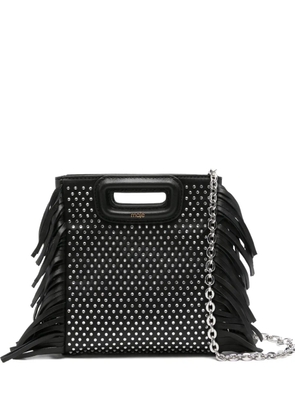 Maje rhinestone-embellished mini bag - Black