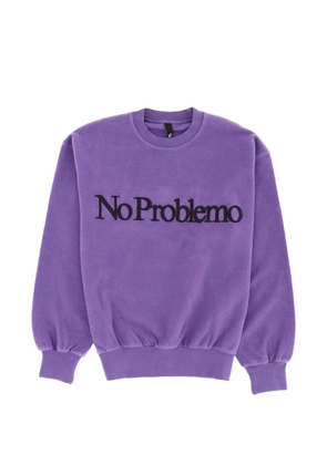 NO PROBLEMO logo-print reverse-fleece sweatshirt - Purple