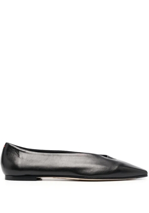 Aeyde Betty leather ballerina shoes - Black