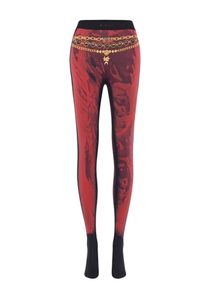 Marine Serre printed jersey leggings - Red